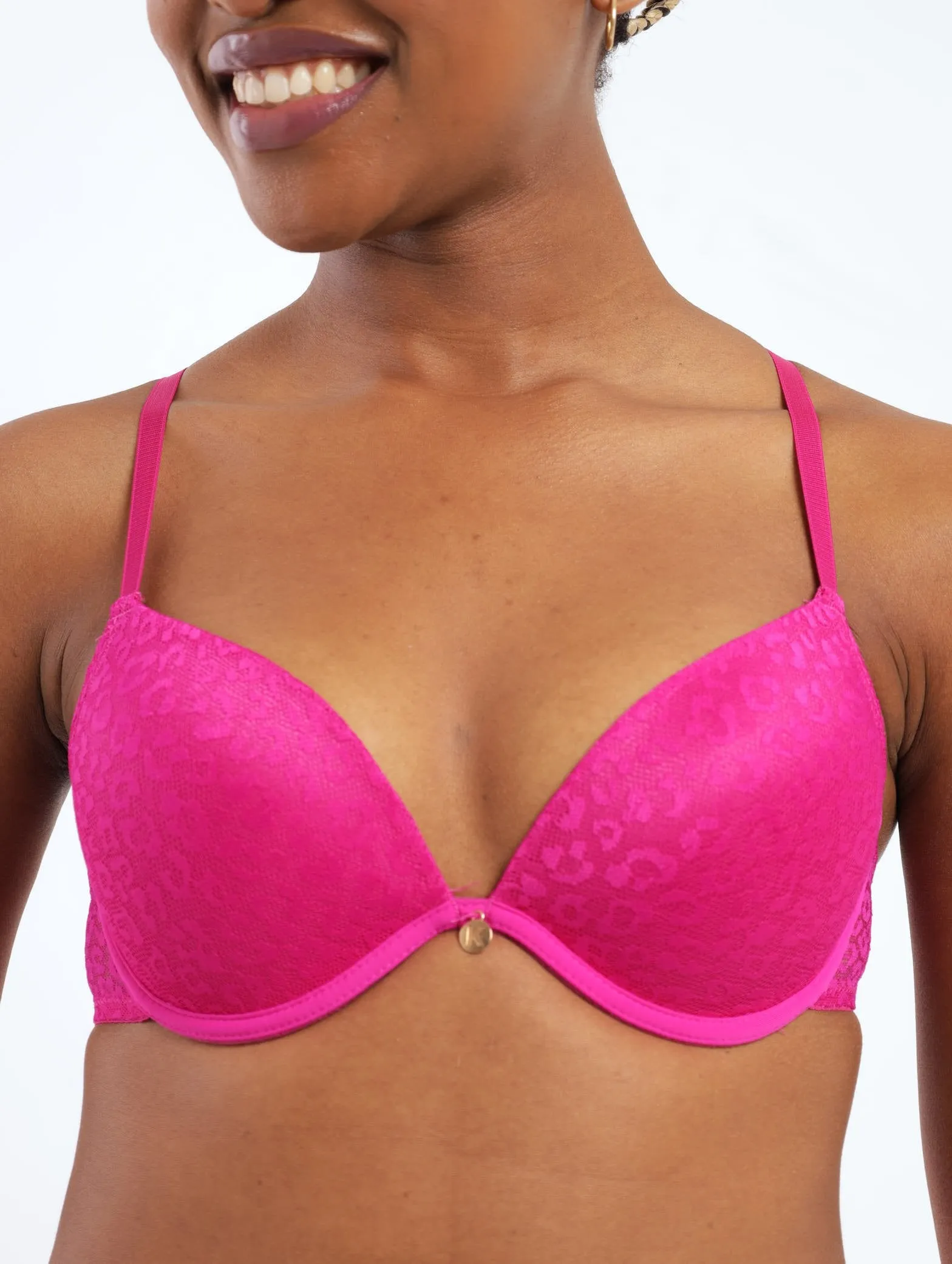 Ladies 2 Pack Animal Mesh & Microfibre Rockerwire  Racerback Bra - Two-tone