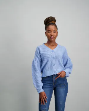 Ladies-Cropped Cardigan Knitwear