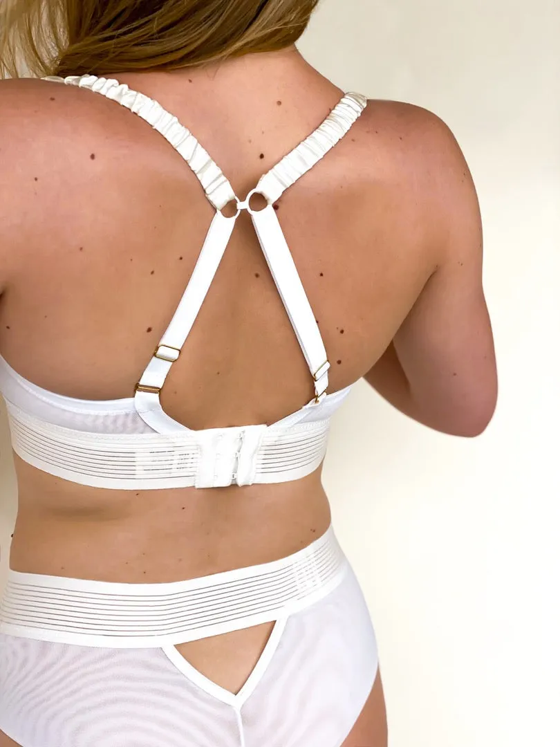 Leia Saint ivory sheer mesh bra
