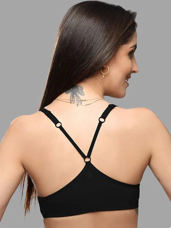 Lovable Black Padded Non Wired Full Coverage Slip-on Bra - INVISI   -BK
