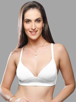 Lovable White Padded Non Wired Full Coverage Slip-on Bra - INVISI   -WH