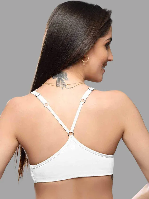 Lovable White Padded Non Wired Full Coverage Slip-on Bra - INVISI   -WH