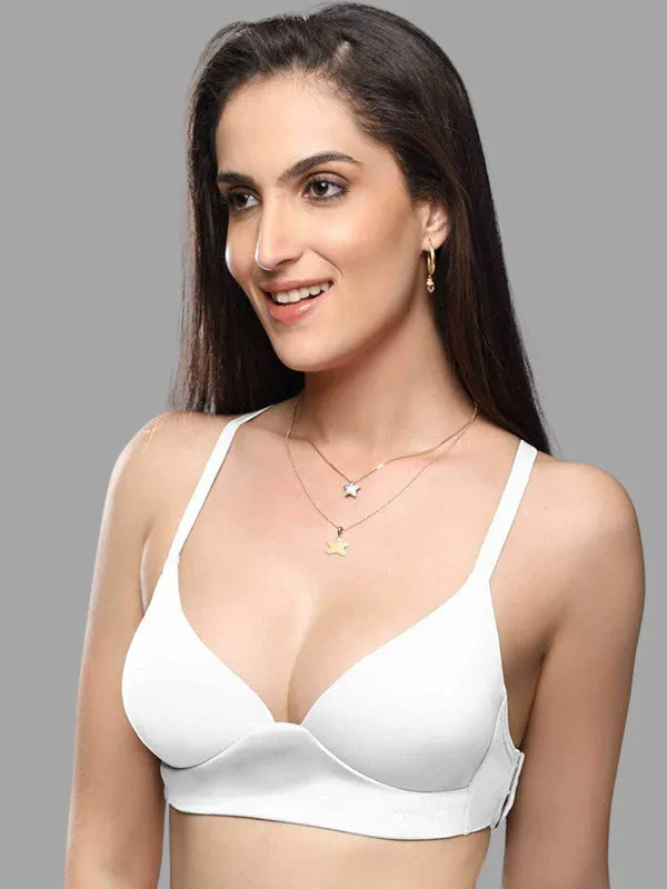 Lovable White Padded Non Wired Full Coverage Slip-on Bra - INVISI   -WH