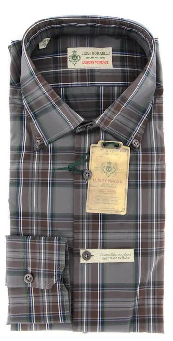 Luigi Borrelli Brown Shirt – Size: 16 US / 41 EU