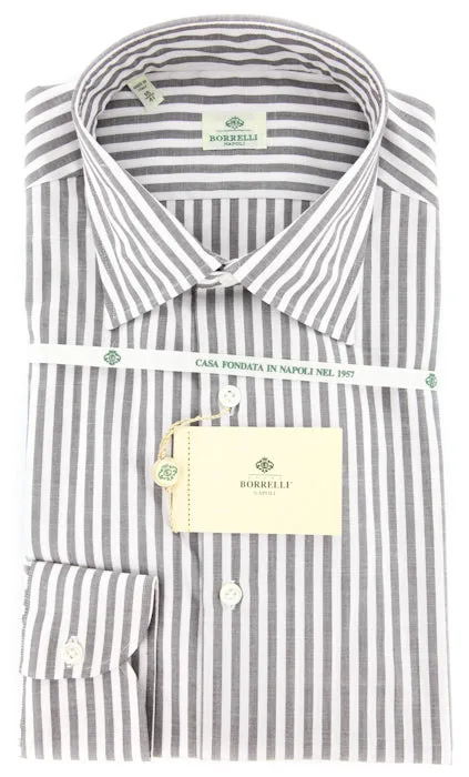 Luigi Borrelli Brown Shirt – Size: 16 US / 41 EU