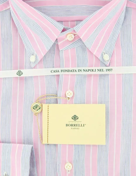 Luigi Borrelli Pink Shirt – Size: 16 US / 41 EU