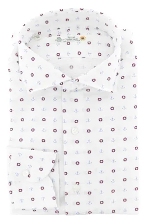 Luigi Borrelli Red Anchor Print Shirt - Slim