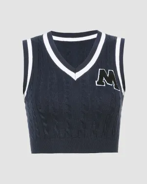 M for Money Cropped Sweater Vest