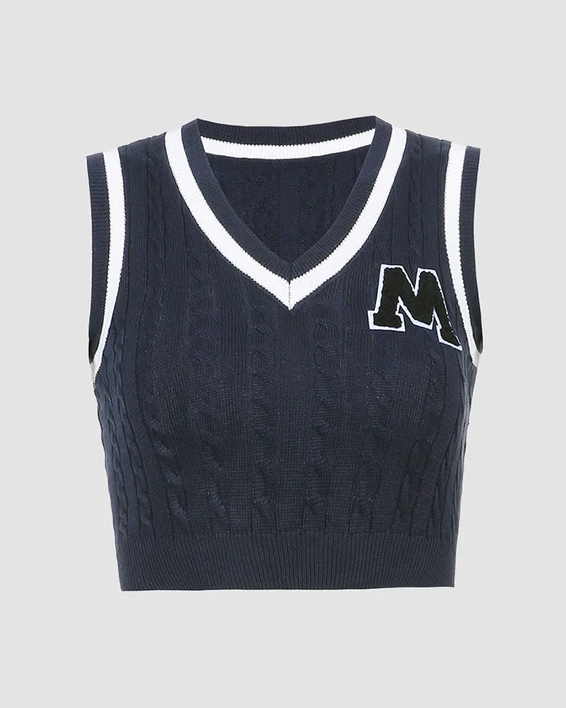 M for Money Cropped Sweater Vest