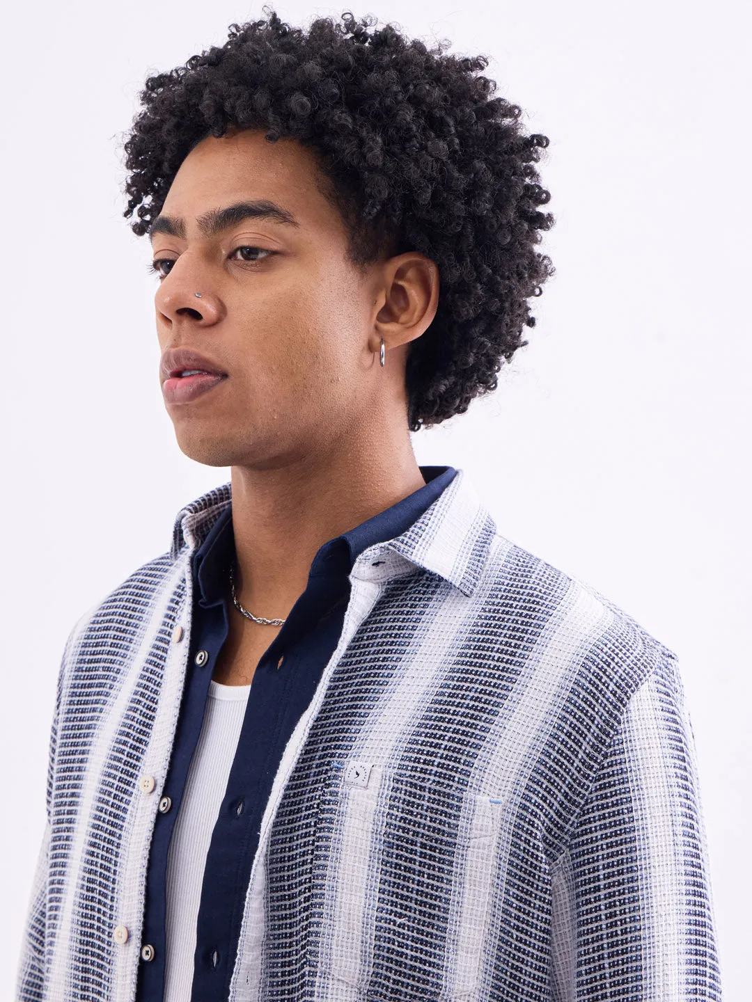 Maroon Striped Slim Fit Shirt