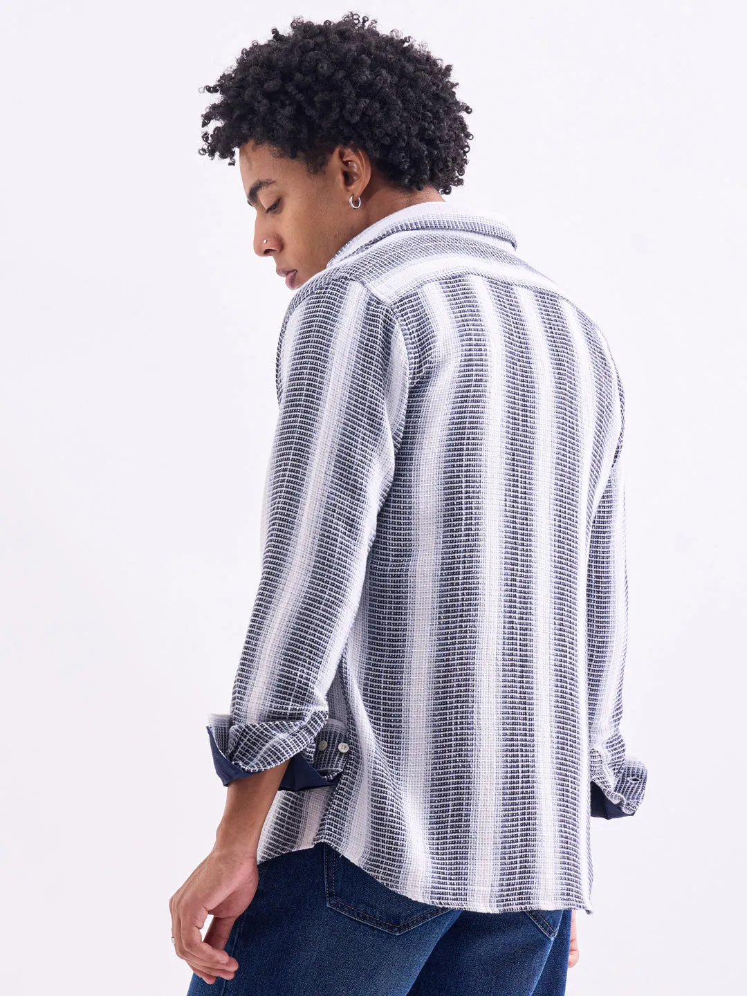 Maroon Striped Slim Fit Shirt