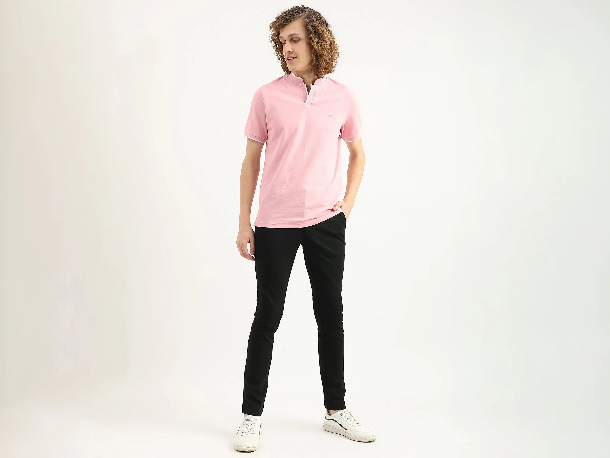 Men Textured Slim Fit Trousers