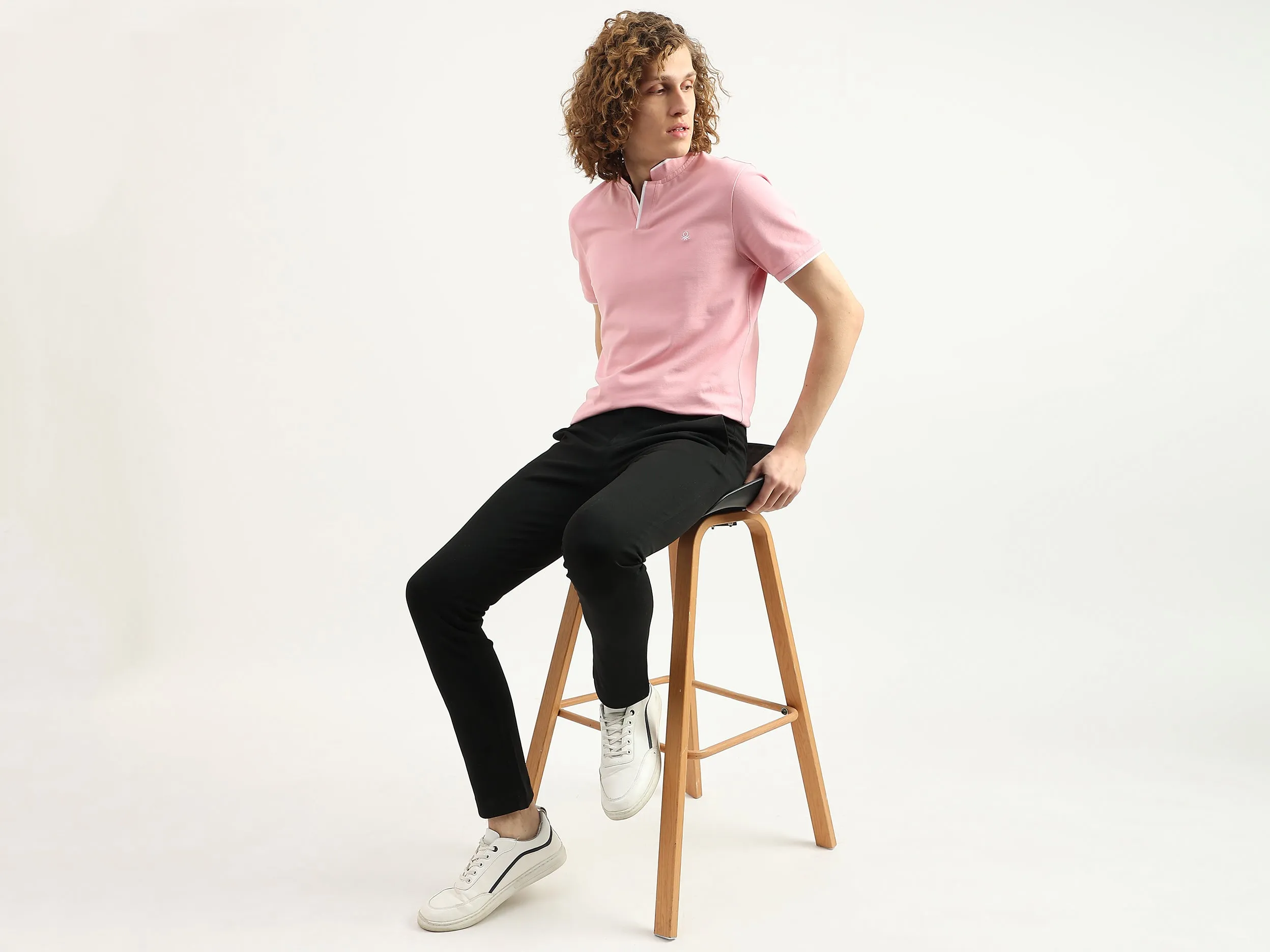 Men Textured Slim Fit Trousers