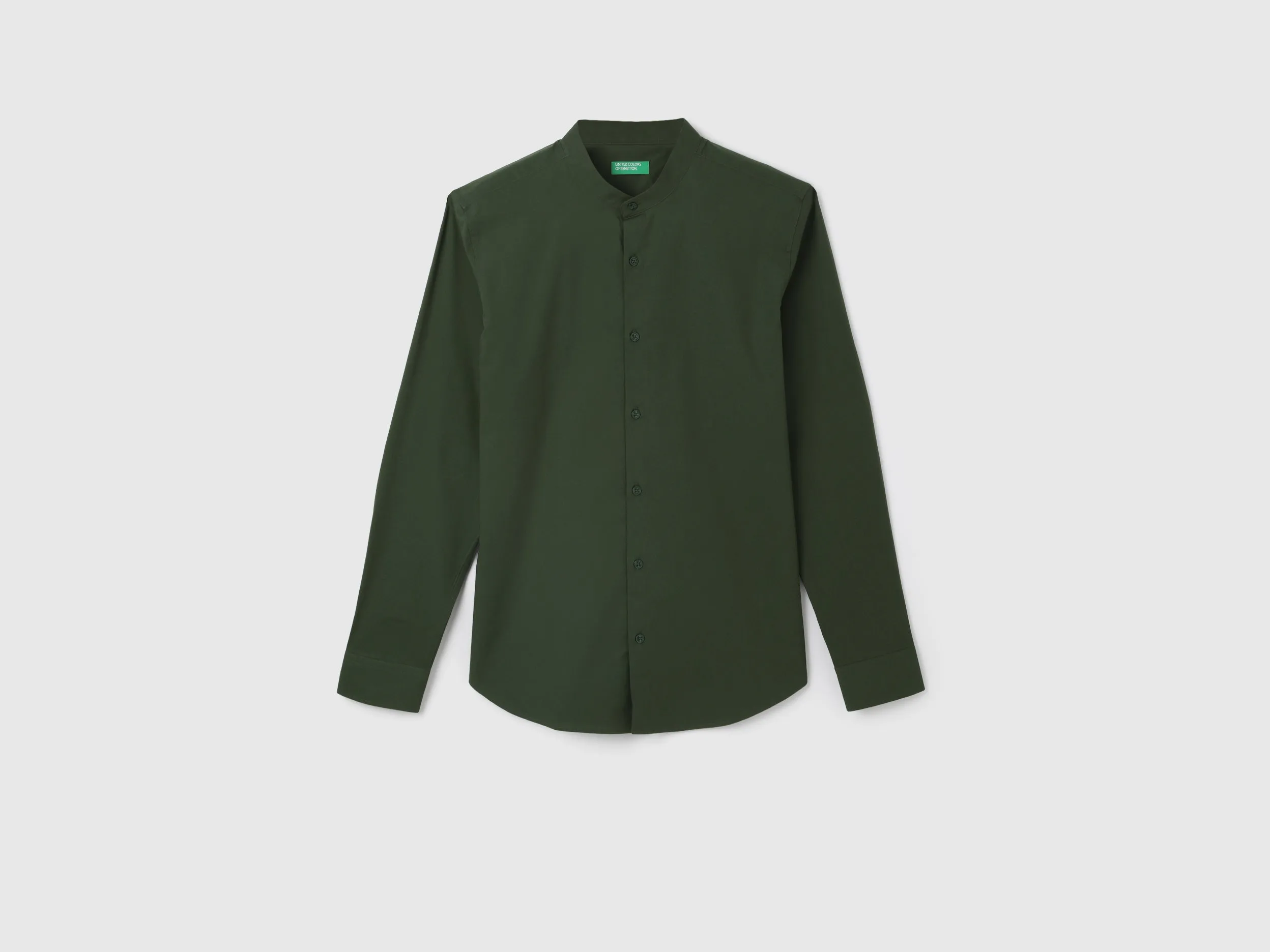 Men's Slim Fit Mandarin Collar Solid Shirts
