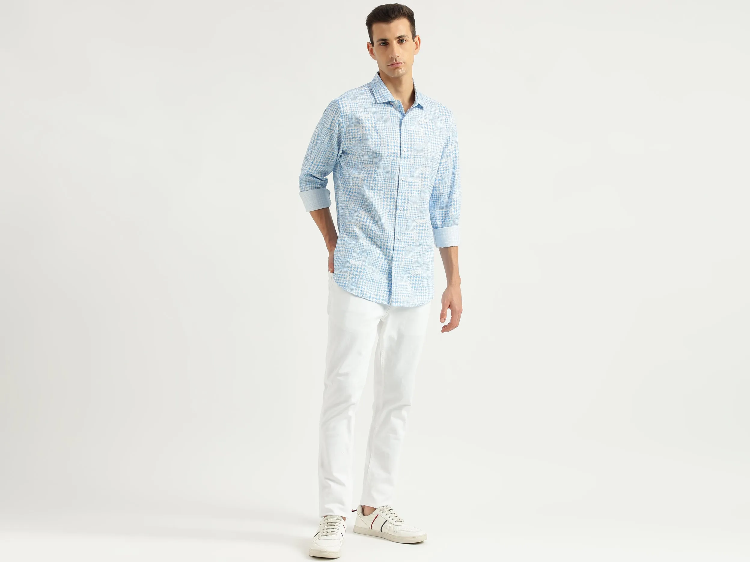 Men's Slim Fit Spread Collar Printed Shirts