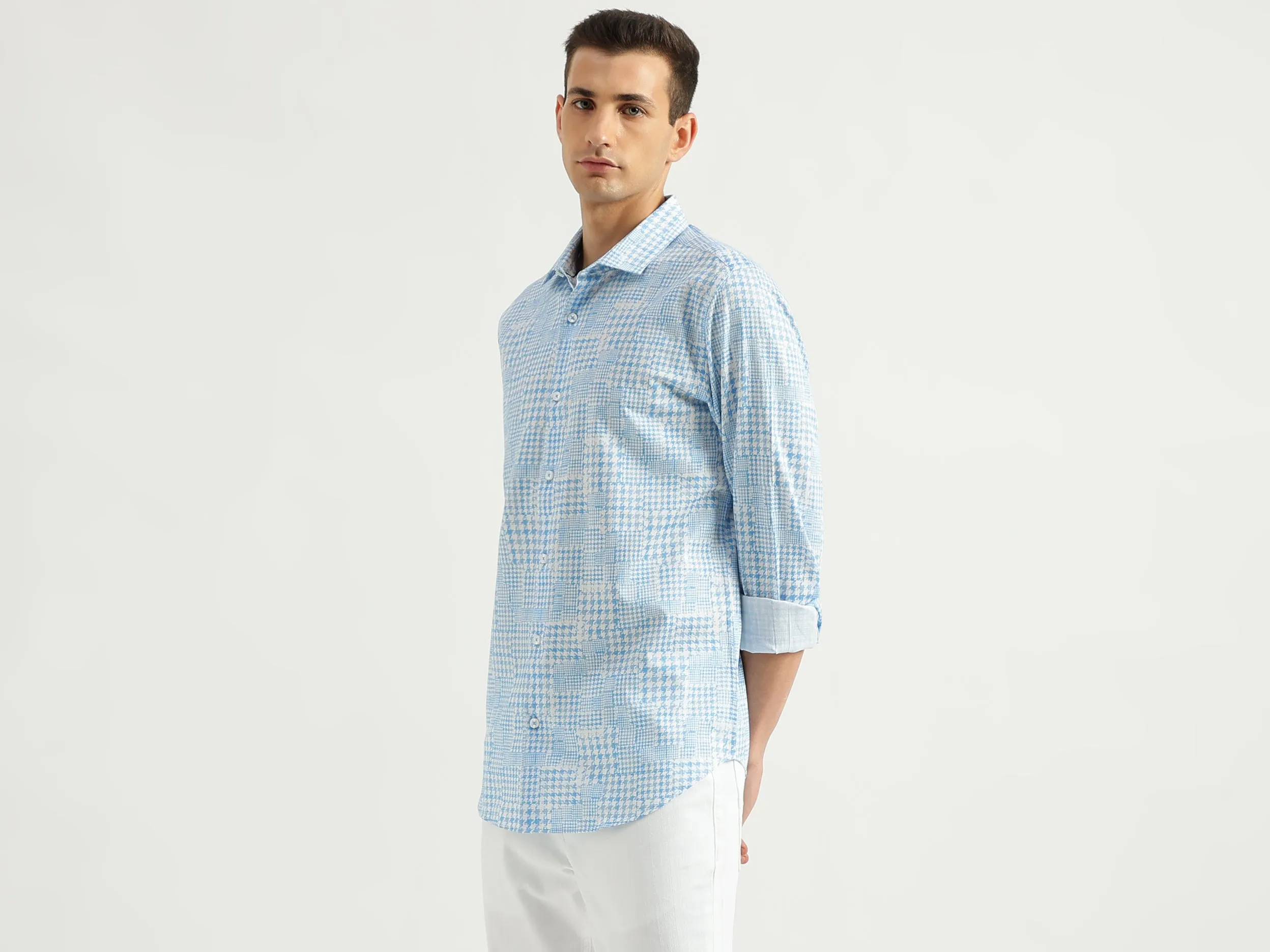 Men's Slim Fit Spread Collar Printed Shirts