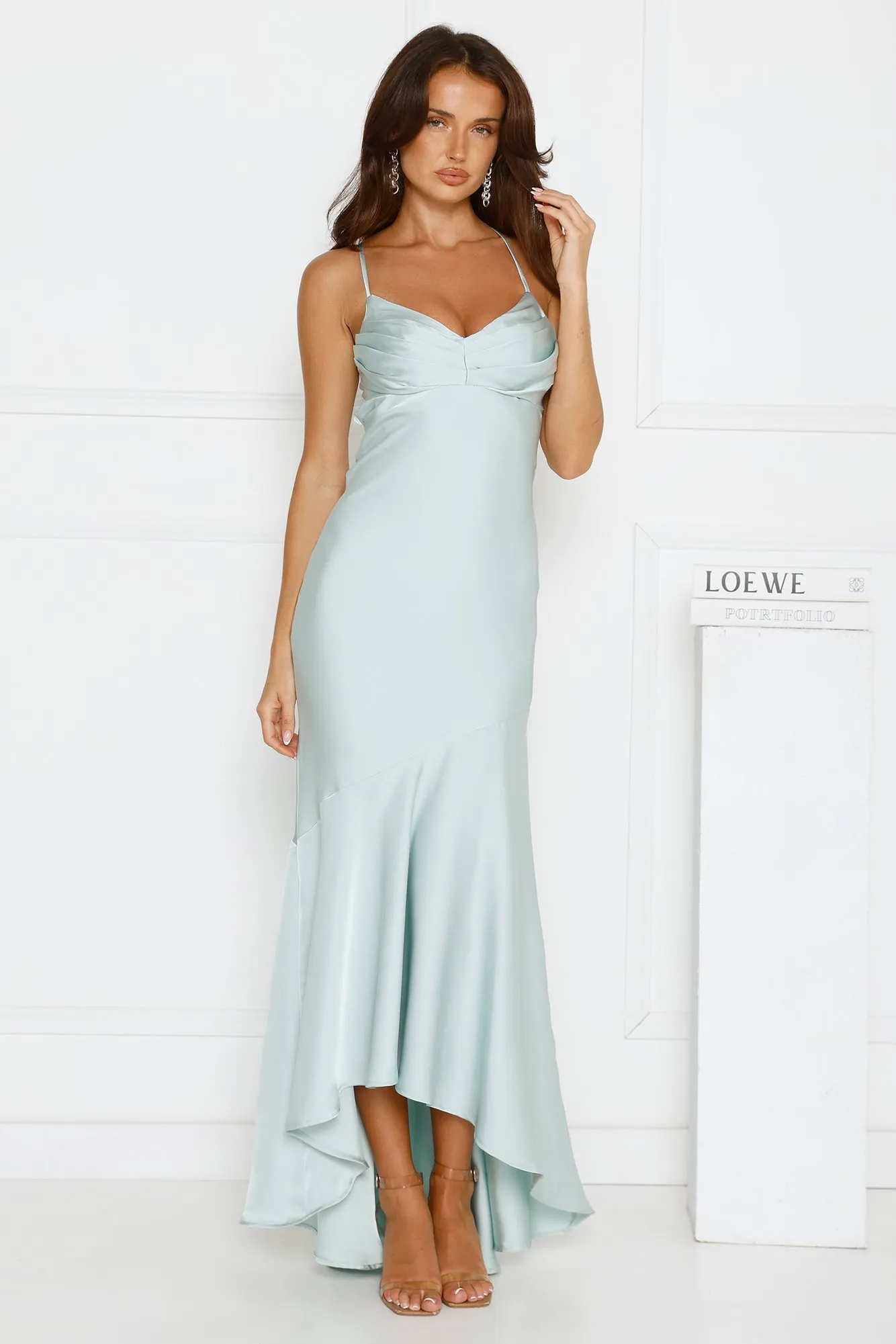 Modern Luxe Satin Maxi Dress Sage