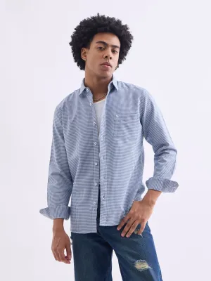 Navy Checks Slim Fit Shirt
