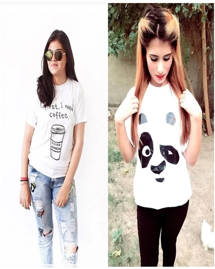 Pack Of 2-White PandafaceFirst Ned Cofee T-Shirts For