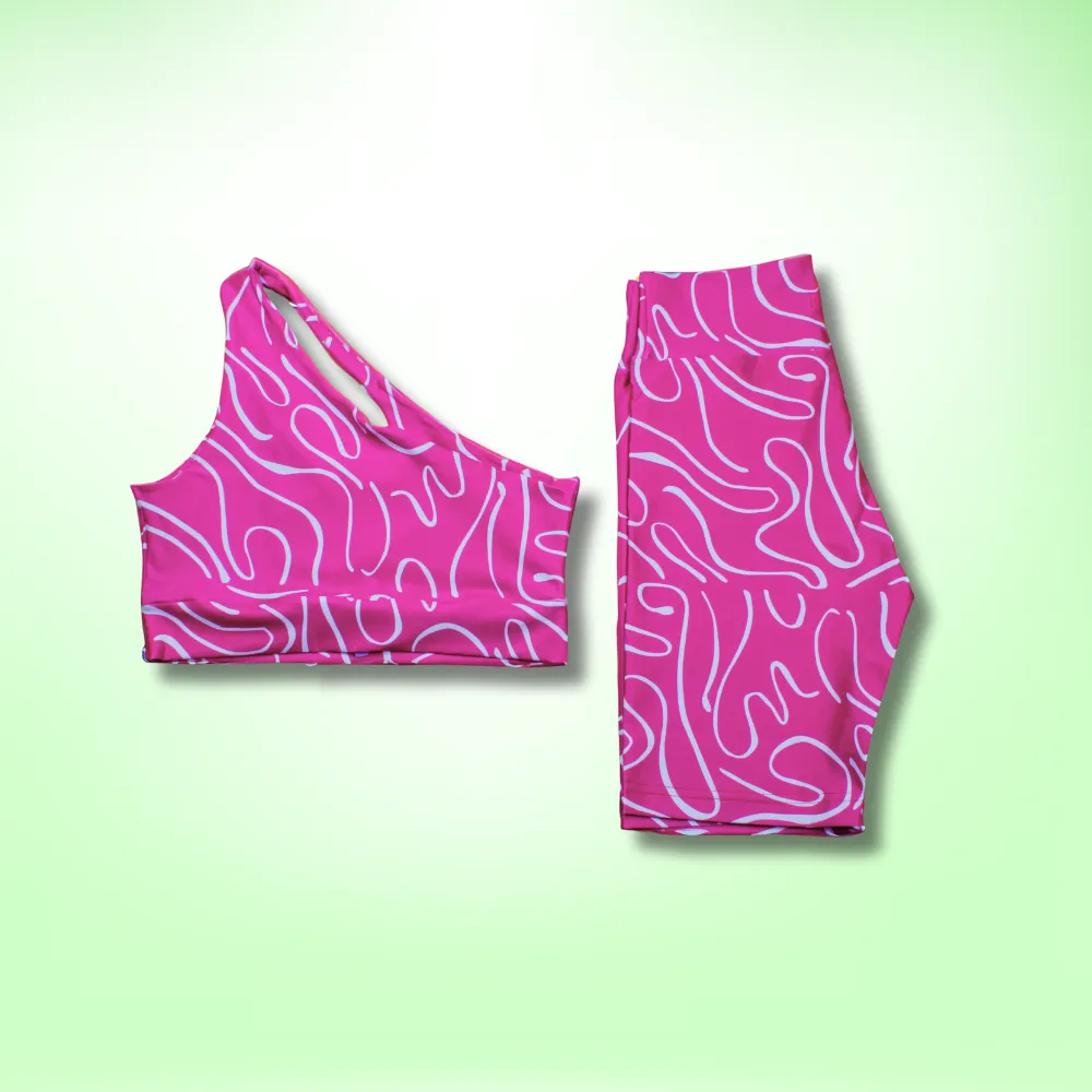 Pink Wavy Workout Set