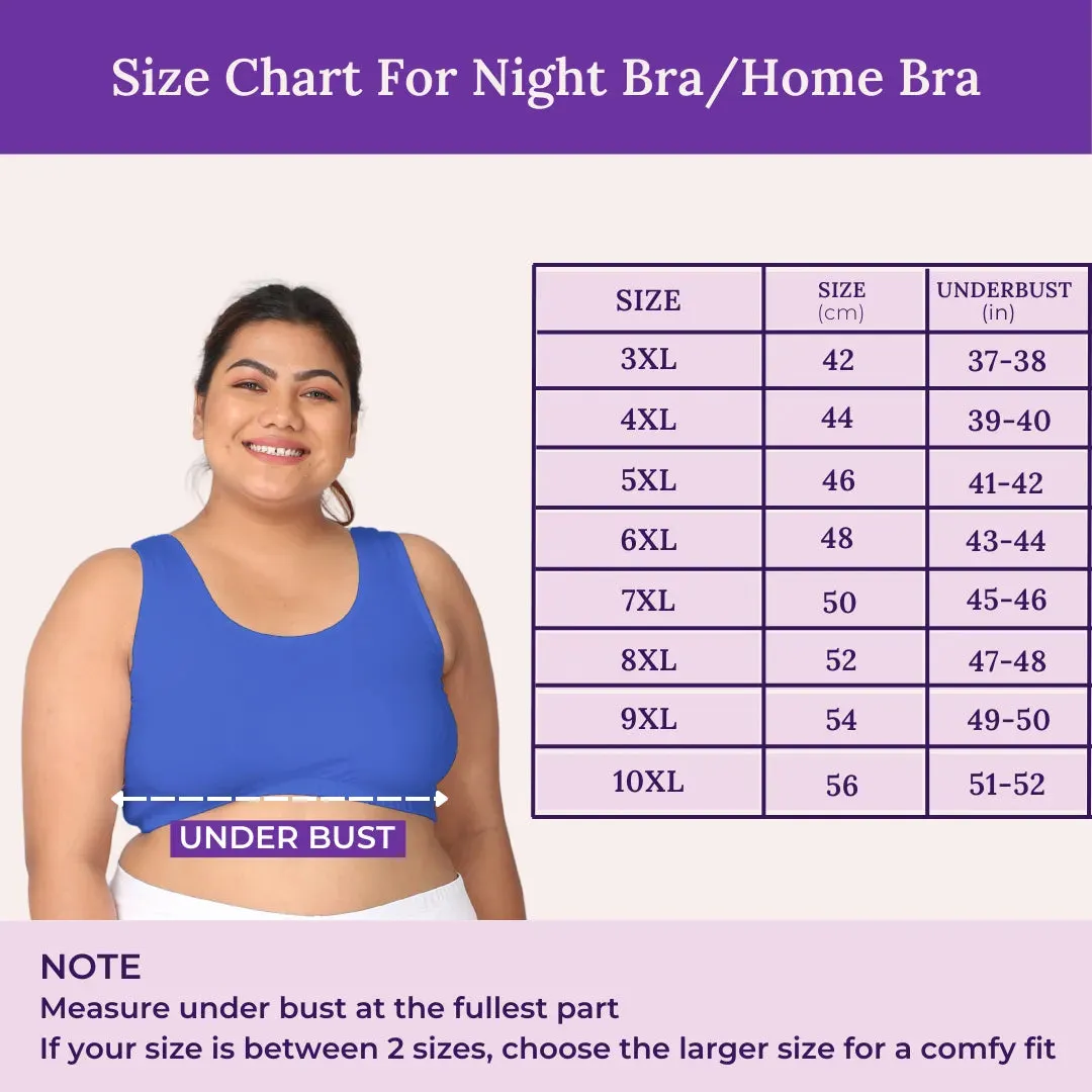 Plus Size Night Bra | Plus Size Home Bra | Non Padded | Non Wired | Full Coverage | Racerback | Pack Of 3