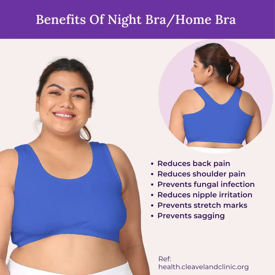 Plus Size Night Bra | Plus Size Home Bra | Non Padded | Non Wired | Full Coverage | Racerback | Pack Of 3