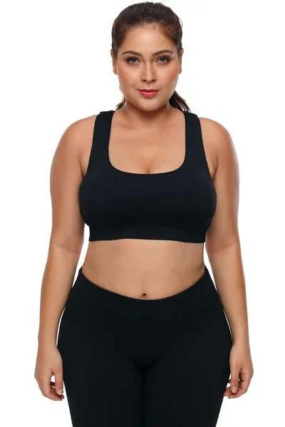Plus Size Racerback U-shaped Neck Sport Bra