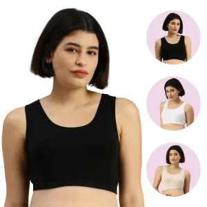 Pregnancy Bra | Racerback | No Underwire | Wide Straps | 3-Pack