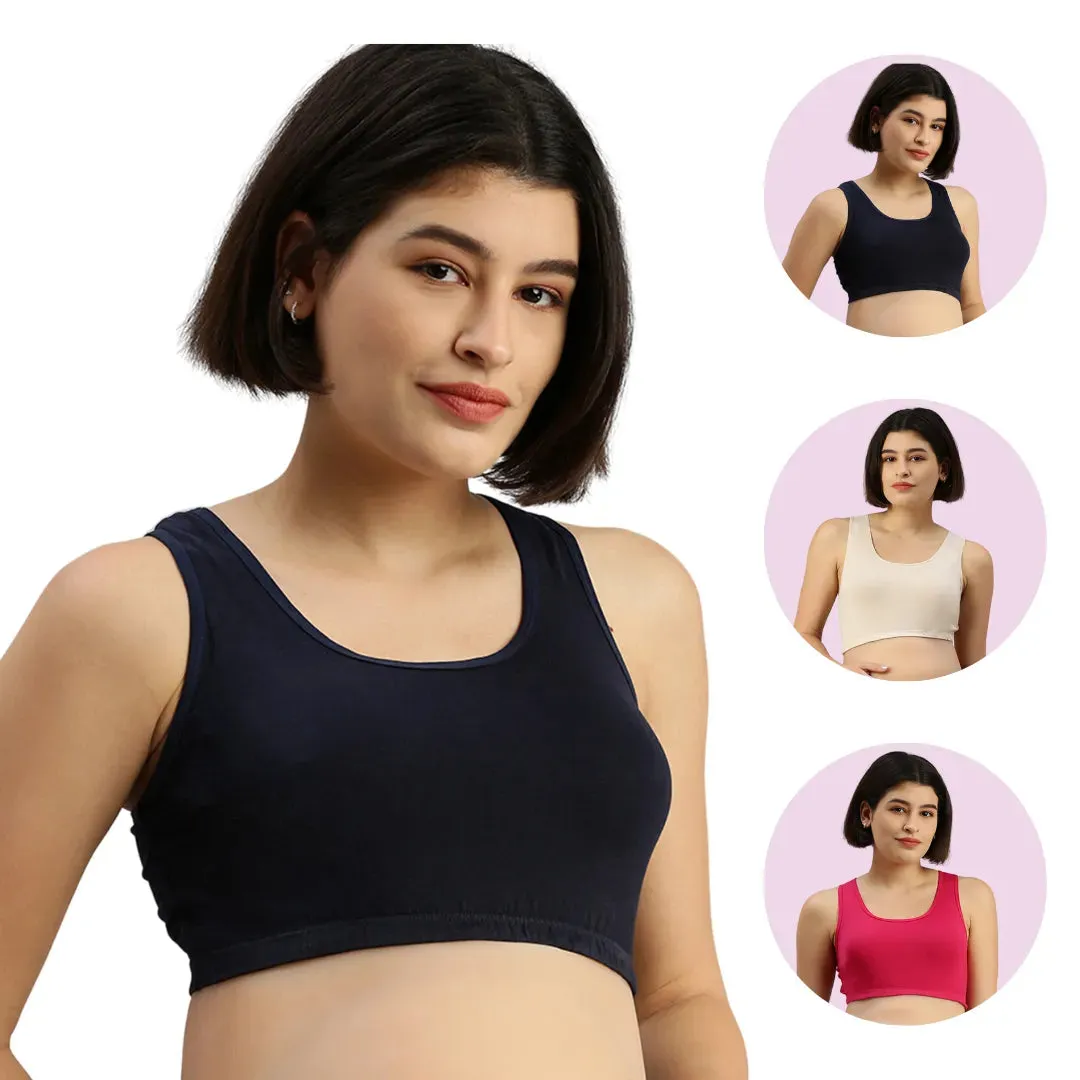 Pregnancy Bra | Racerback | No Underwire | Wide Straps | 3-Pack