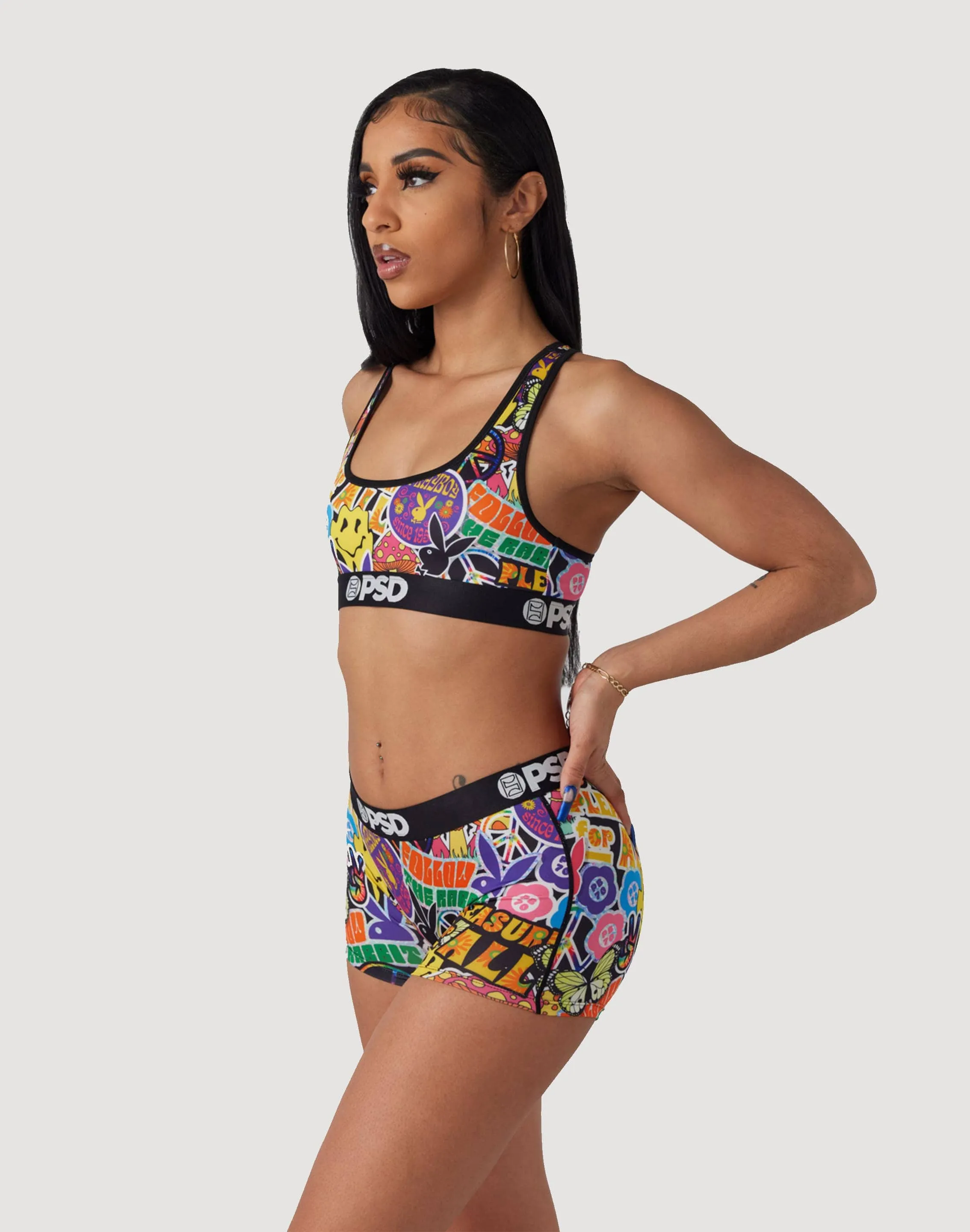 Psd Underwear Peace Love Playboy Sports Bra
