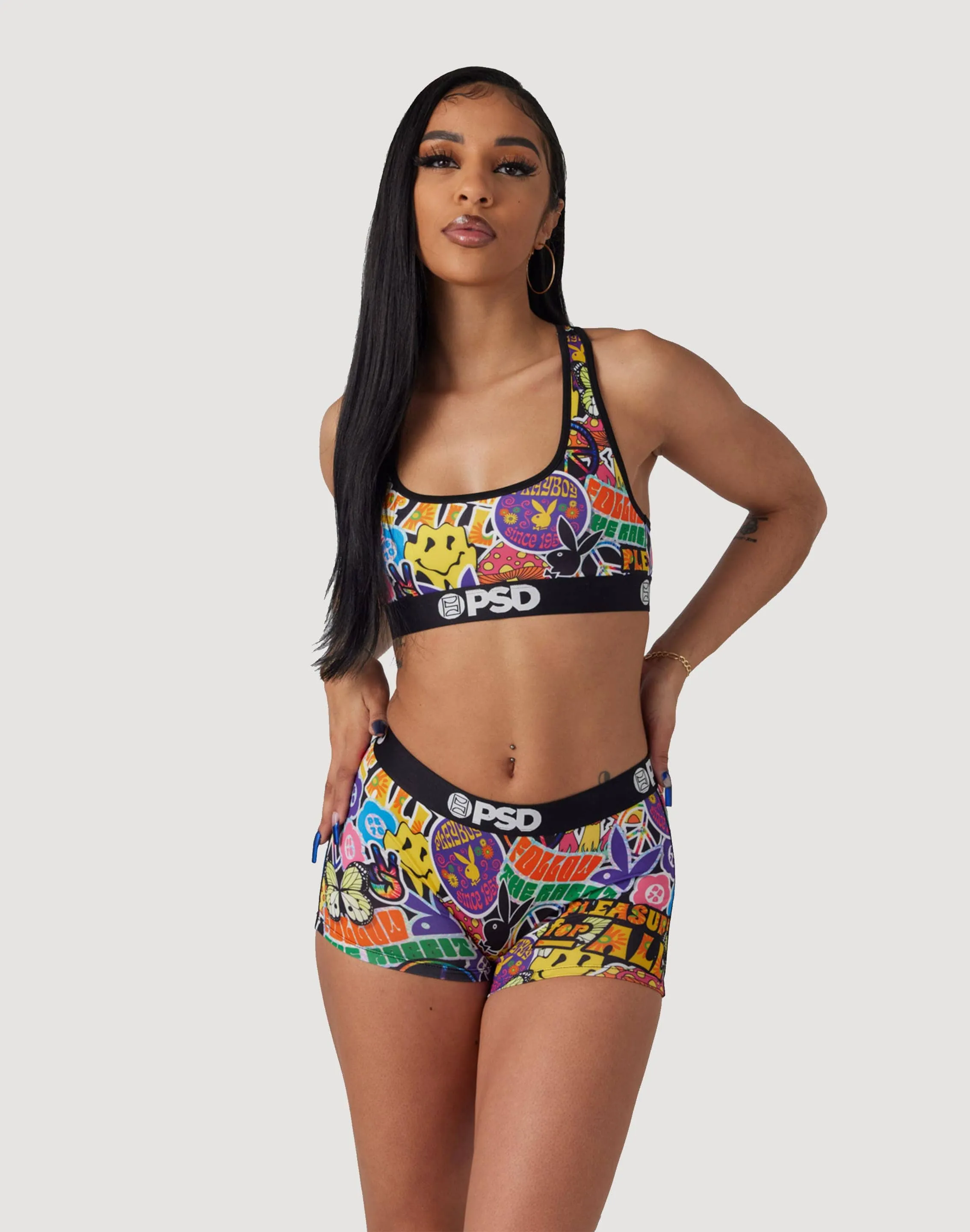 Psd Underwear Peace Love Playboy Sports Bra