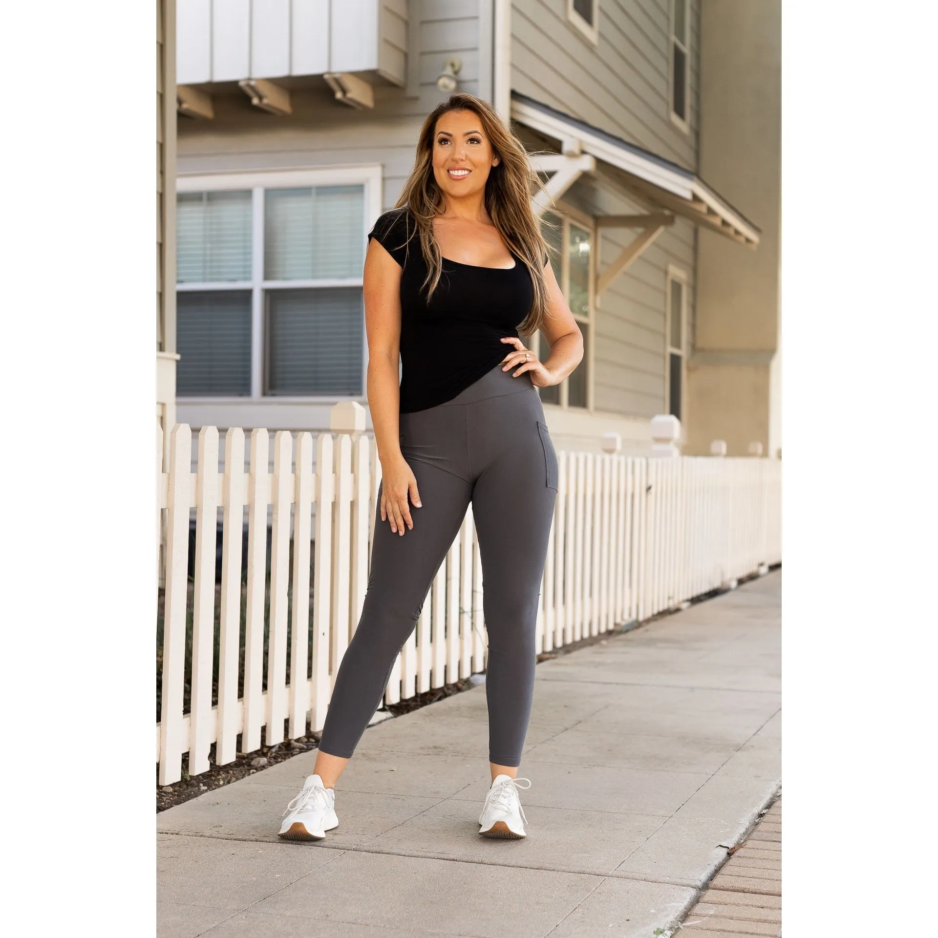 Ready to Ship | BLACK FULL LENGTH Leggings with POCKET*