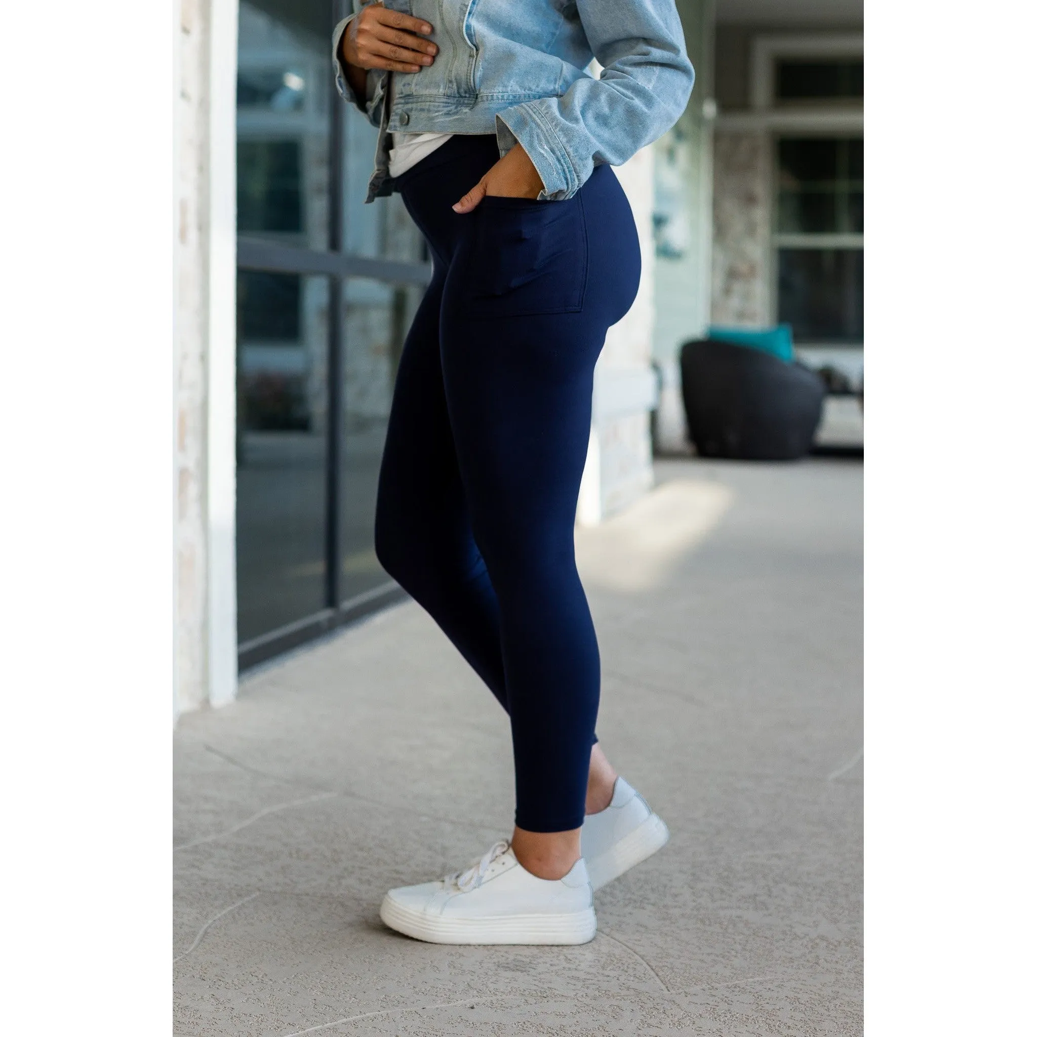 Ready to Ship | BLACK FULL LENGTH Leggings with POCKET*