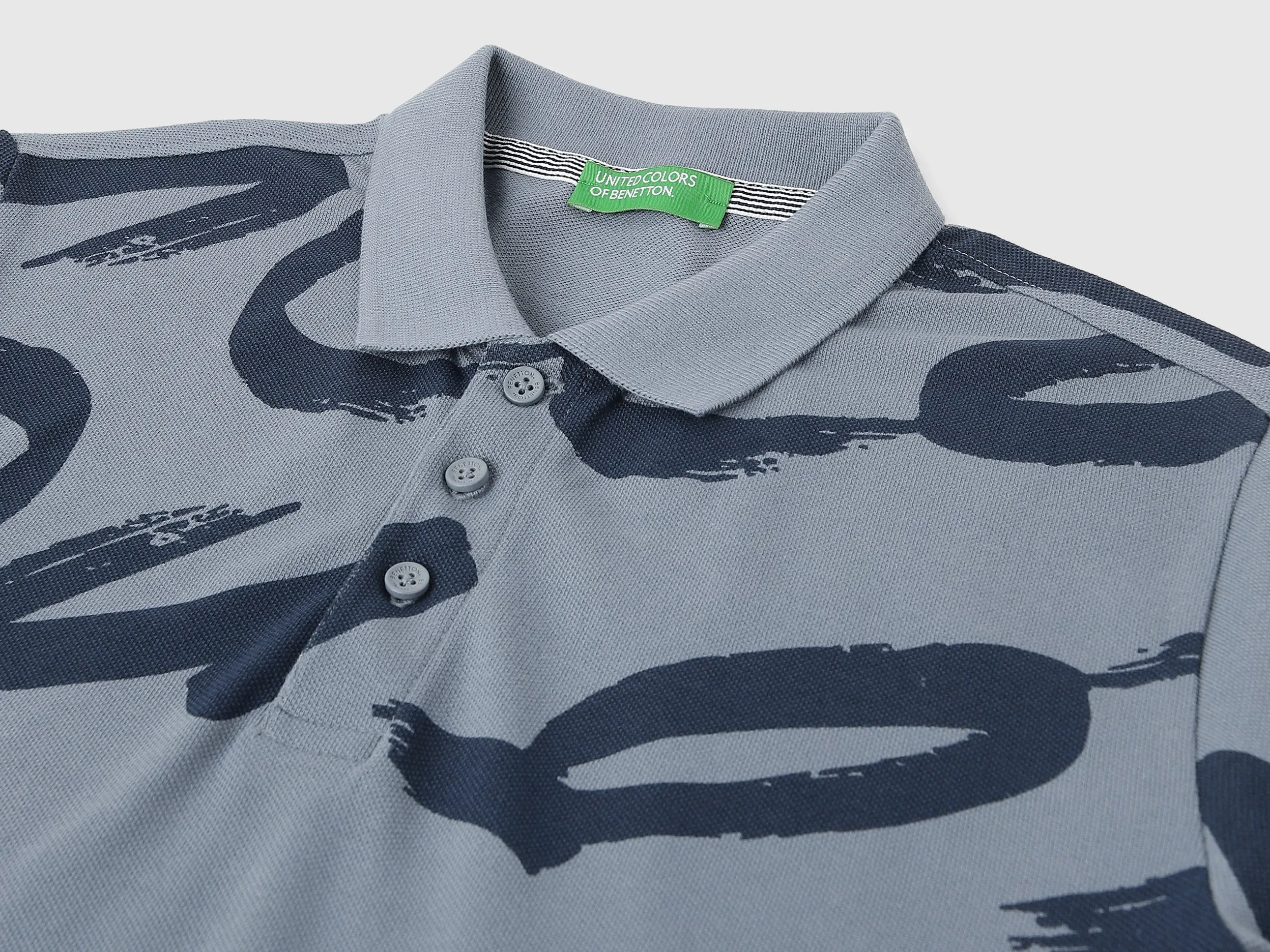 Regular Fit Polo Neck Printed T-shirts
