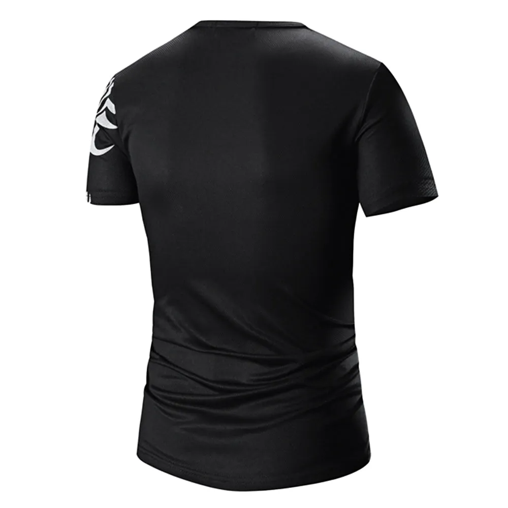 Round Neck Printed Short Sleeve T-Shirt For Men 5235