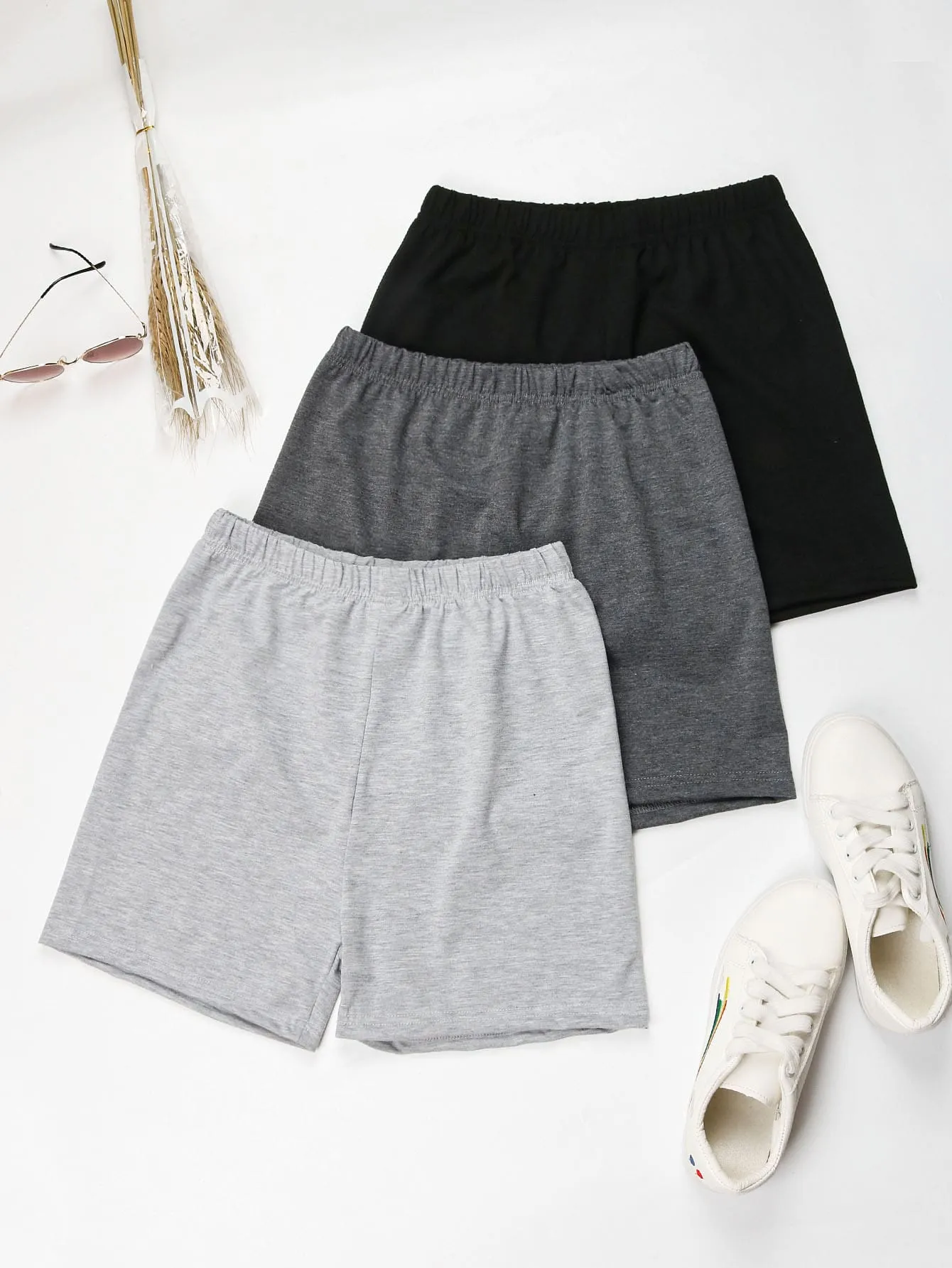Shorts Biker Unicolor de Cintura Elástica en Cherry Vibes
