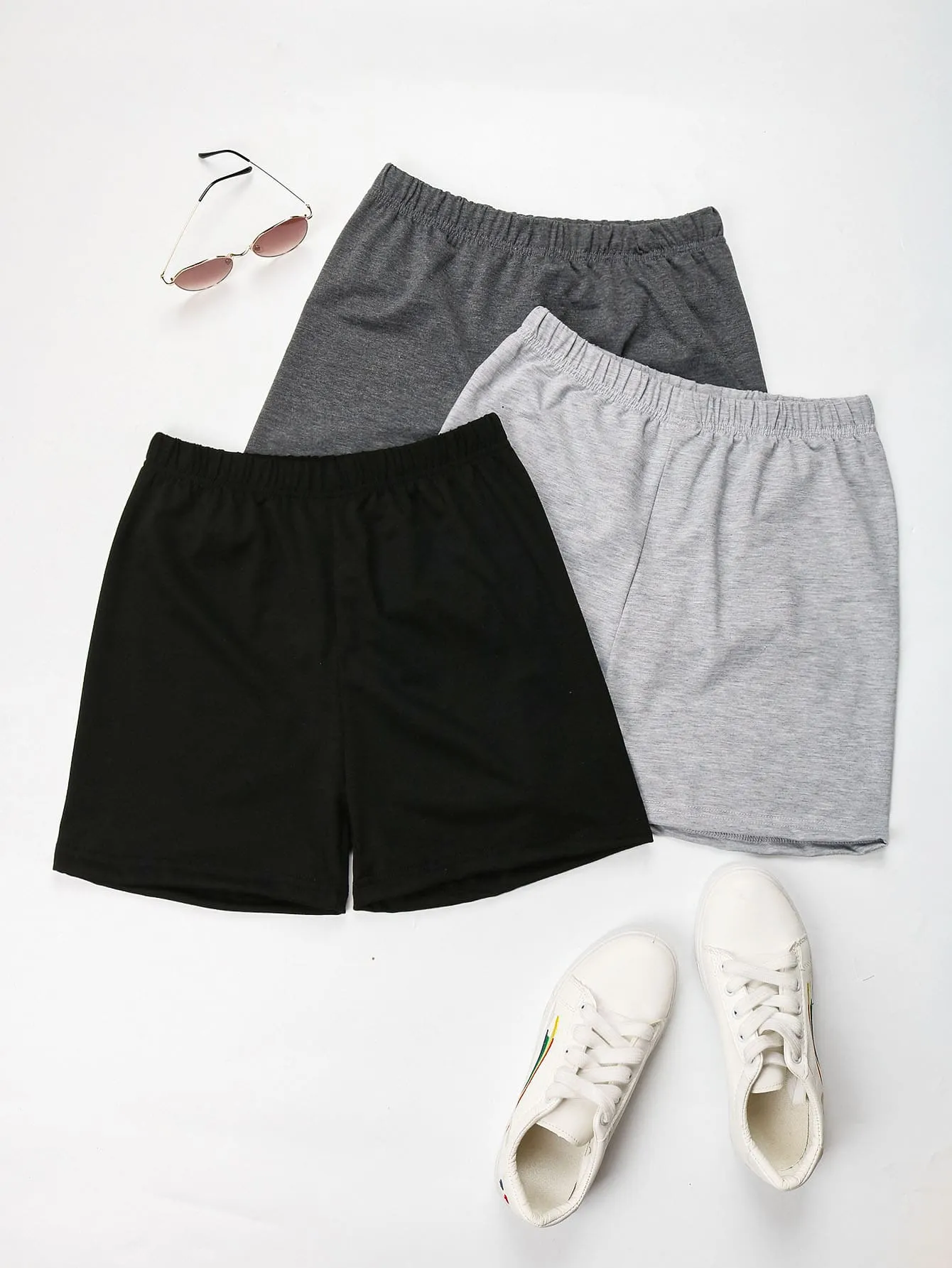 Shorts Biker Unicolor de Cintura Elástica en Cherry Vibes