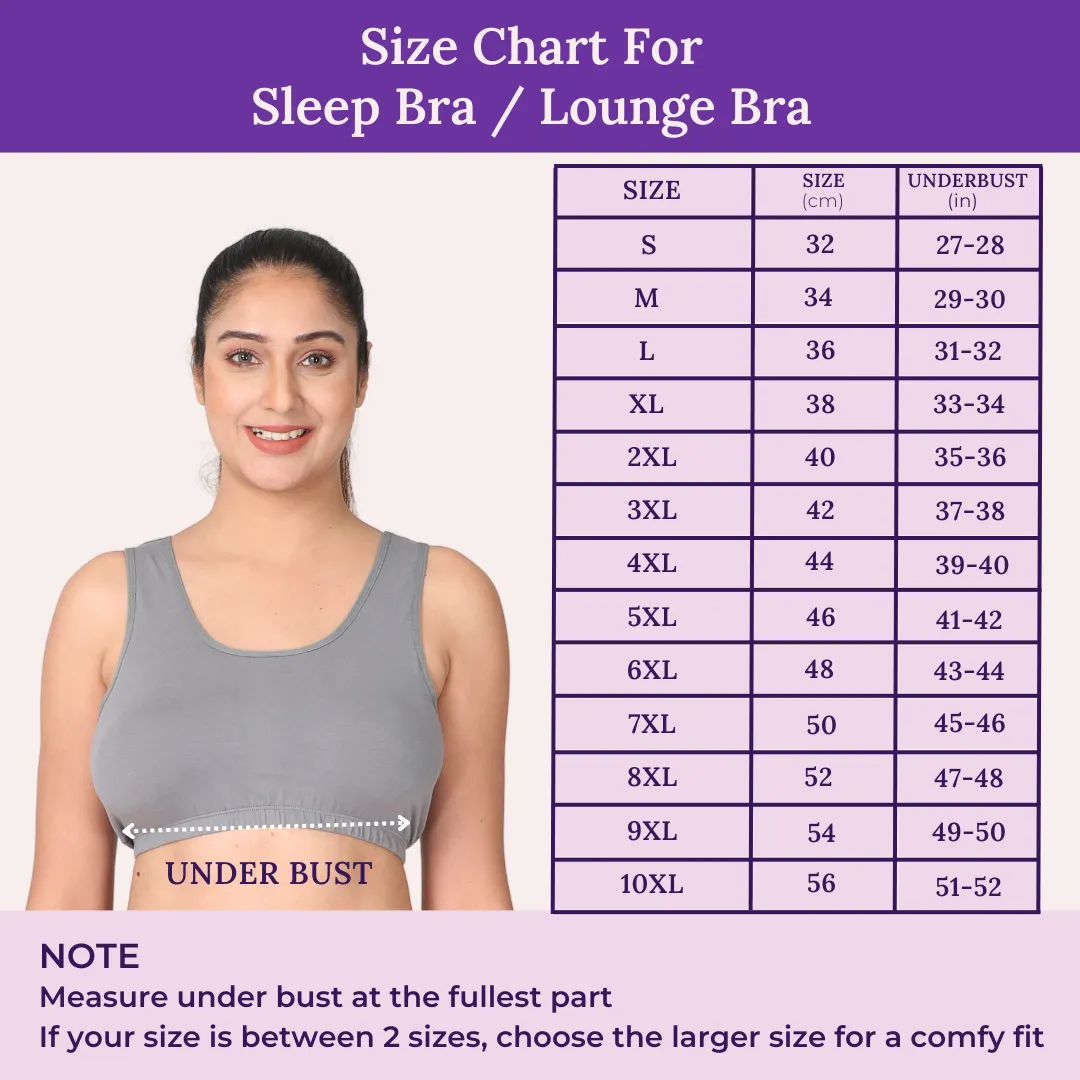 Sleep Bra | Lounge Bra | Non Padded | Non Wired | Full Coverage | Racerback | Pack Of 2