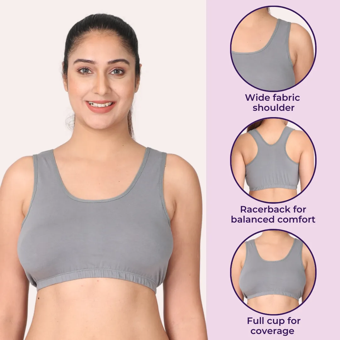 Sleep Bra | Lounge Bra | Non Padded | Non Wired | Full Coverage | Racerback | Pack Of 2