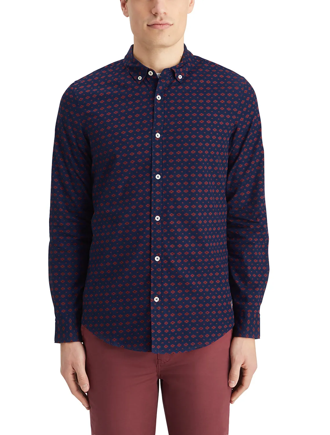 Slim Fit Navy Ditsy Allover Print Shirt