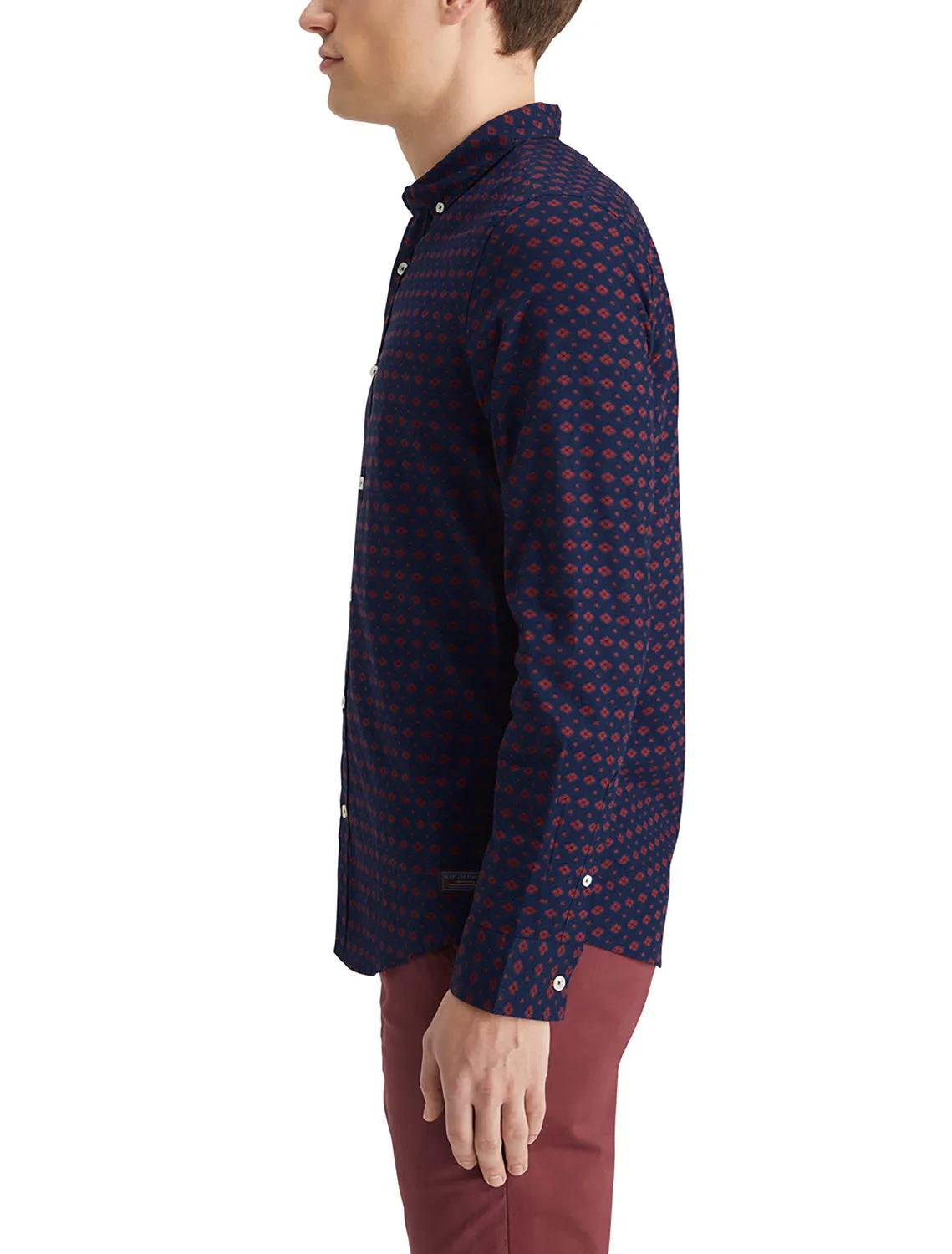 Slim Fit Navy Ditsy Allover Print Shirt