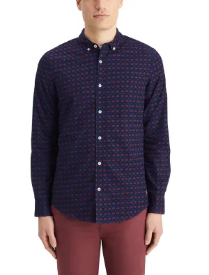 Slim Fit Navy Ditsy Allover Print Shirt