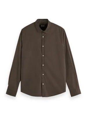 Slim Fit Poplin Shirt - Coffee