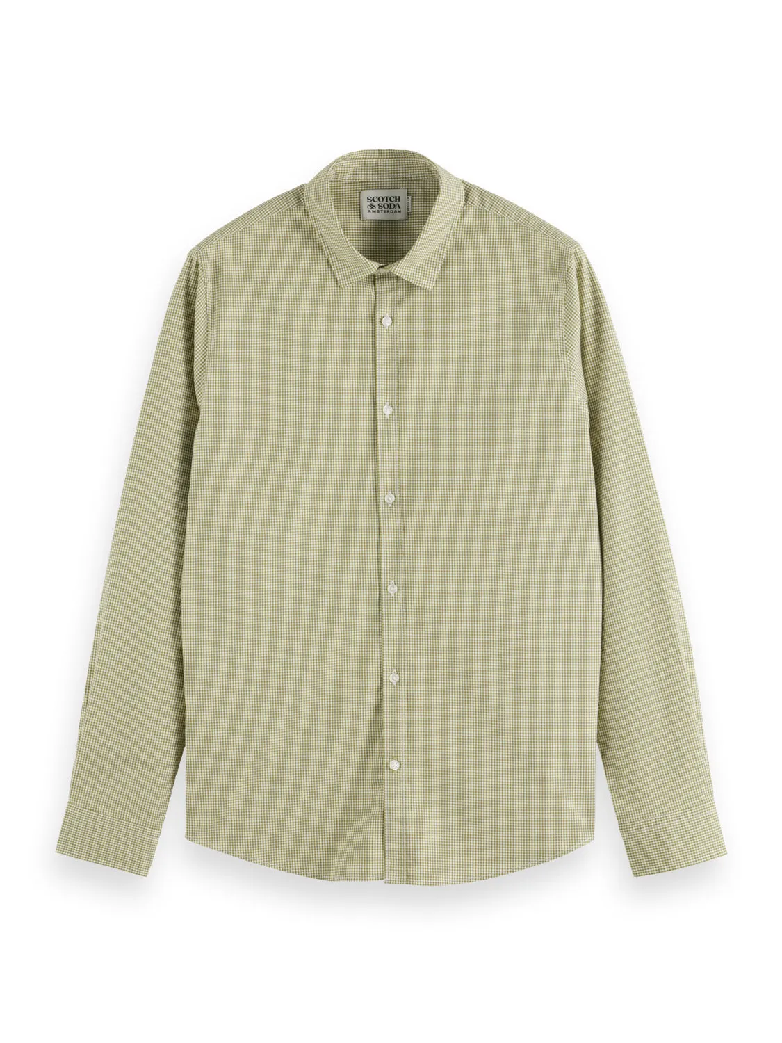 Slim Fit Seasonal Essentials Green Mini Check Shirt
