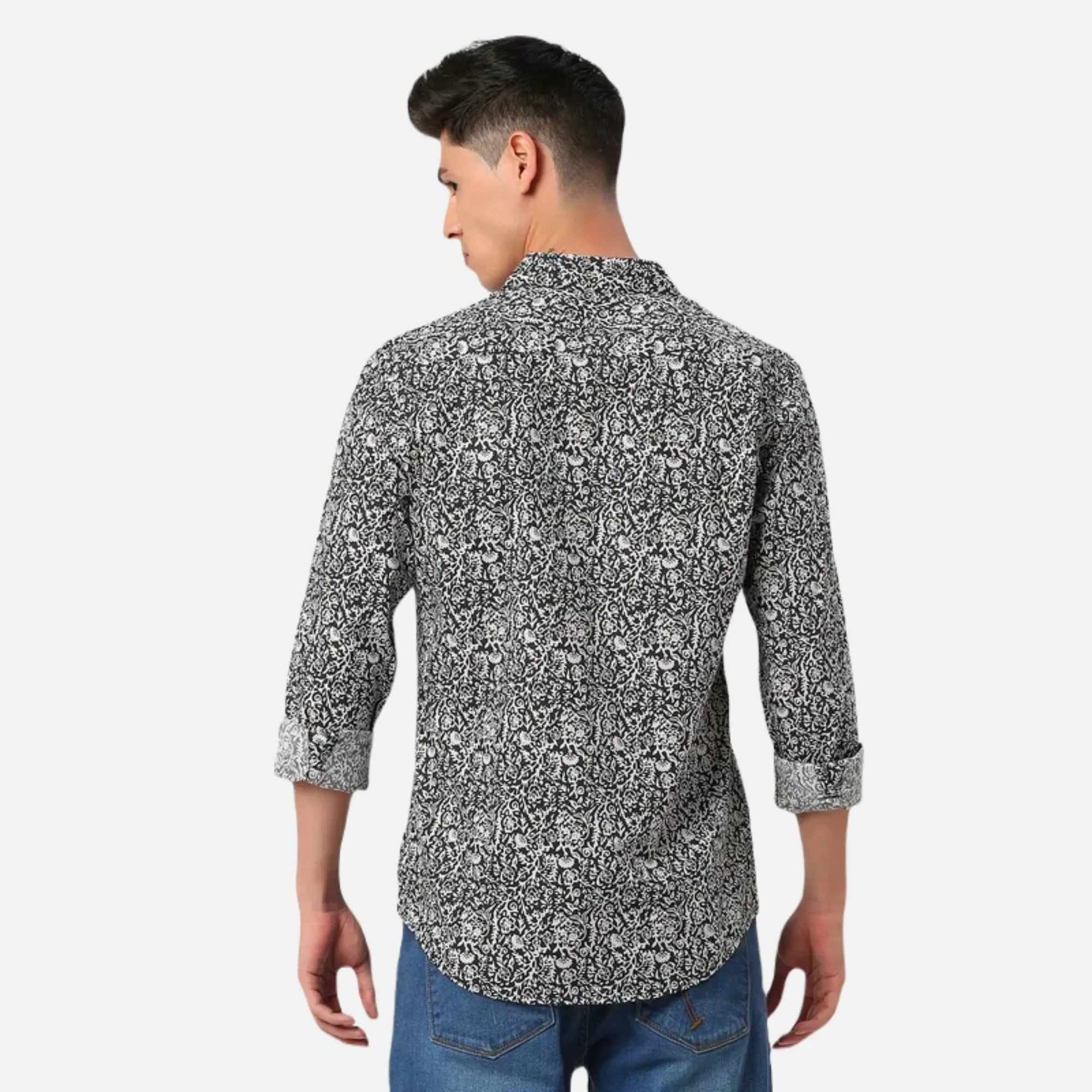Slim Fit Shirts-Black