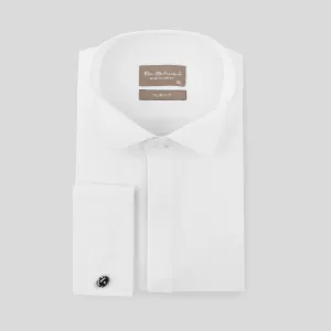 Slim Fit White Hidden Tuxedo Shirt-Turkish Made