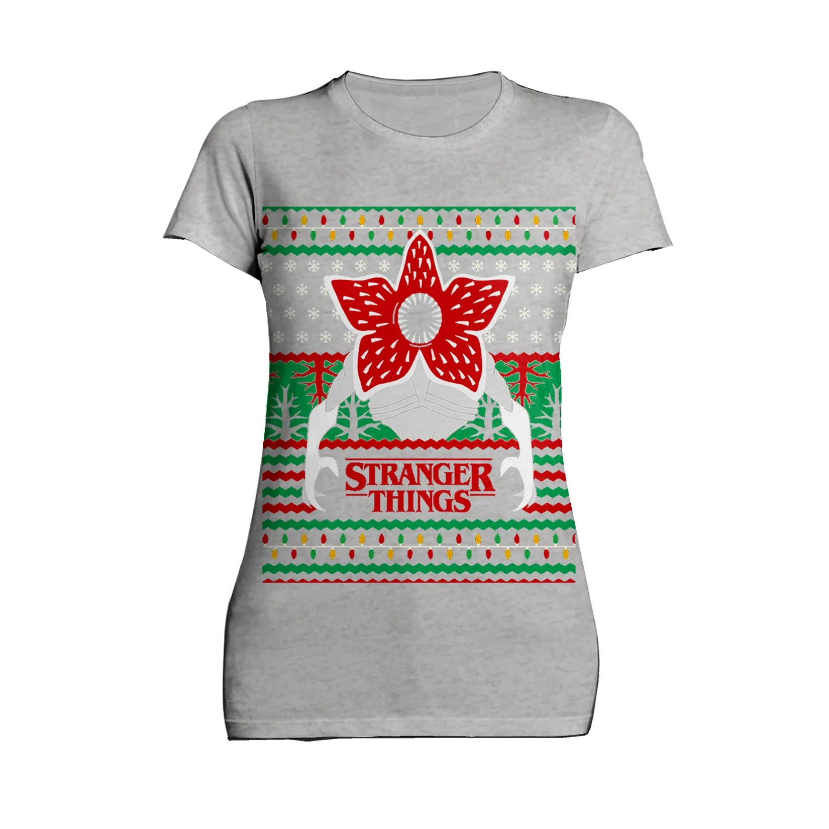 Stranger Things Xmas Demogorgon Lights Women's T-Shirt