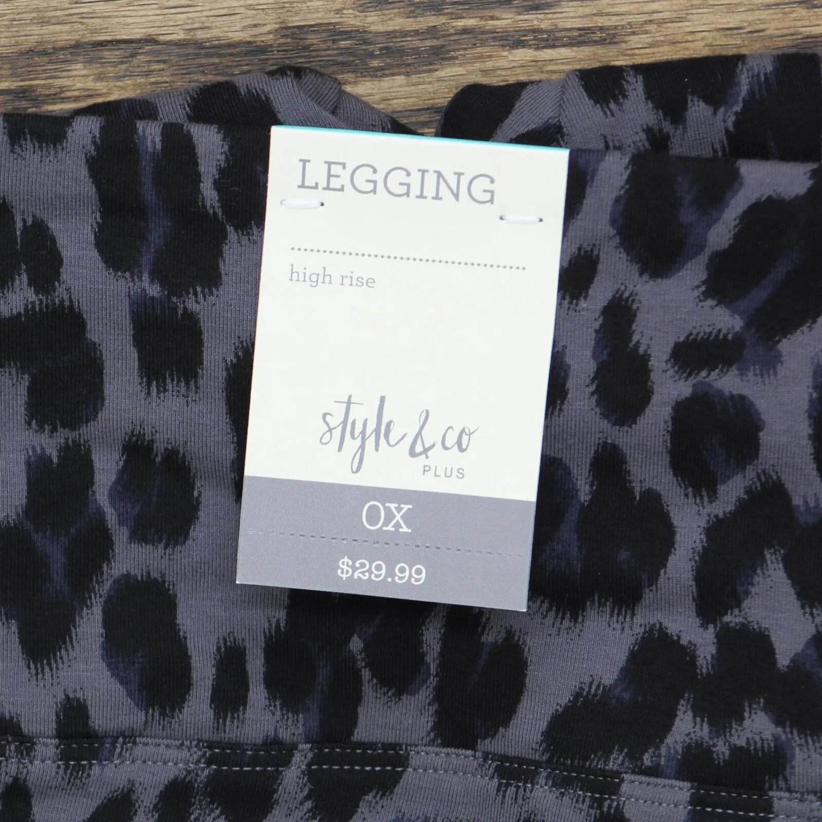Style & Co Womens Plus Size Animal Print High Rise Leggings 16587f914459c3