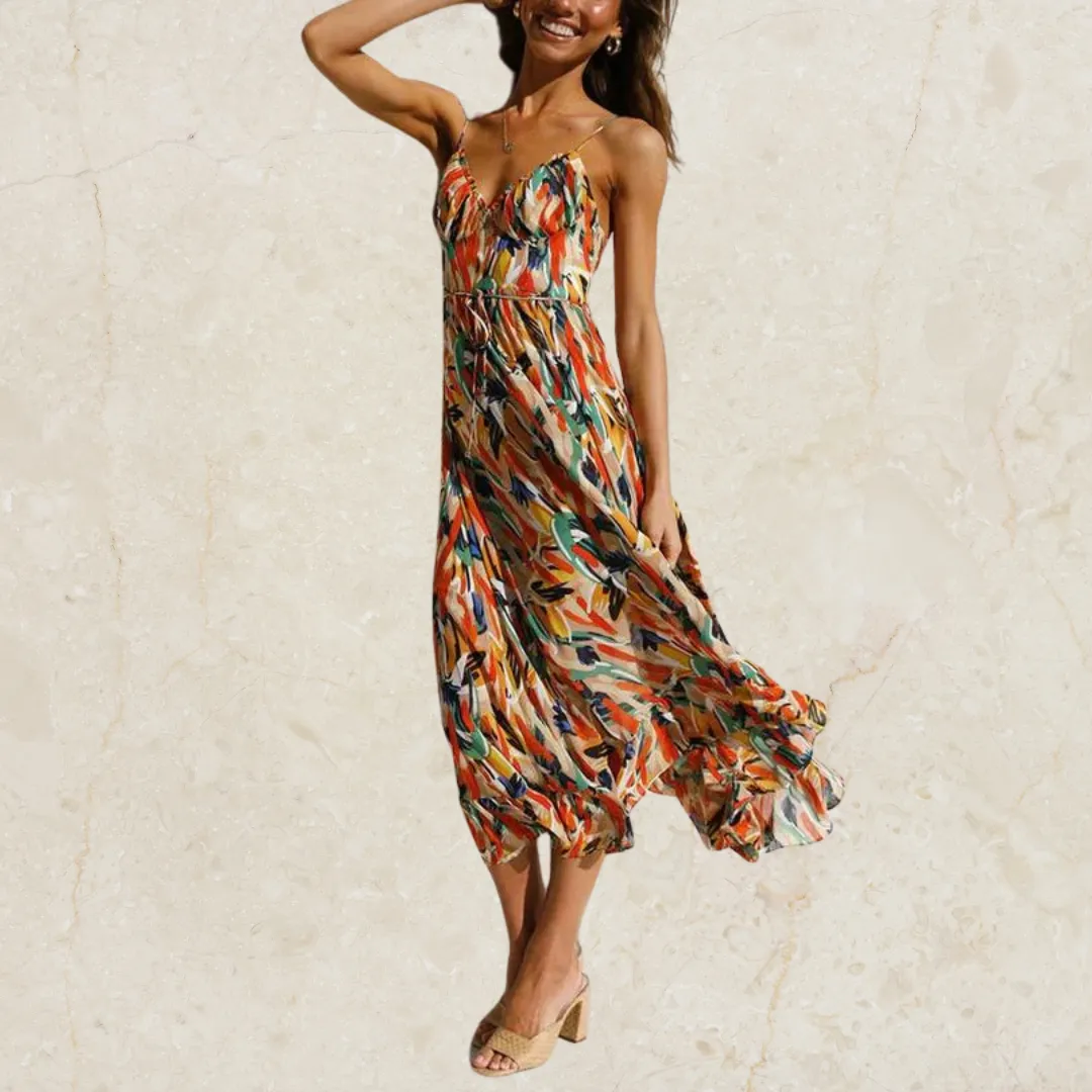 Thraia – Vibrant Women's Flowy Summer Dress