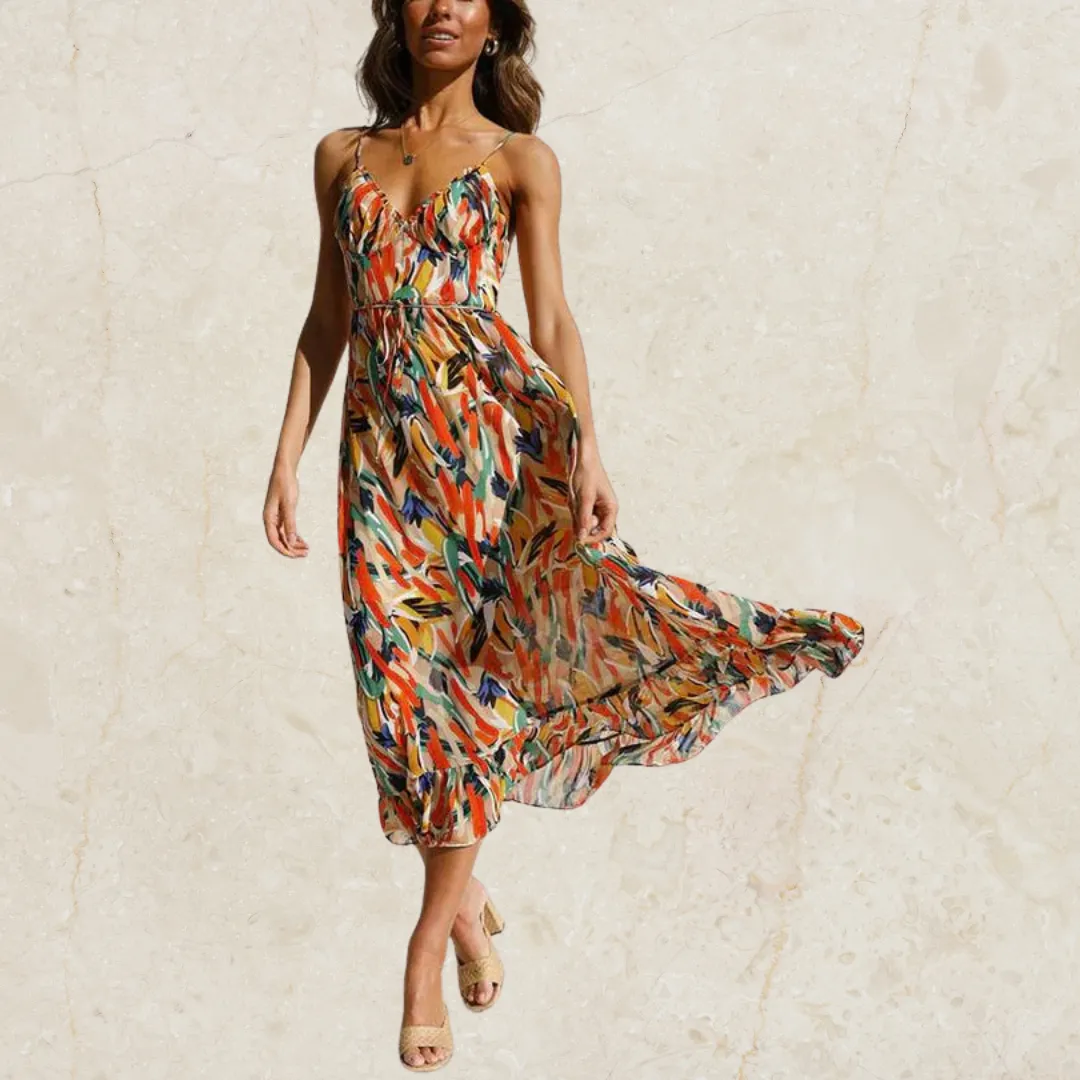 Thraia – Vibrant Women's Flowy Summer Dress